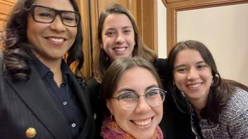SF Mayor London Breed with two students