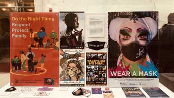 display of SF pandemic public education materials