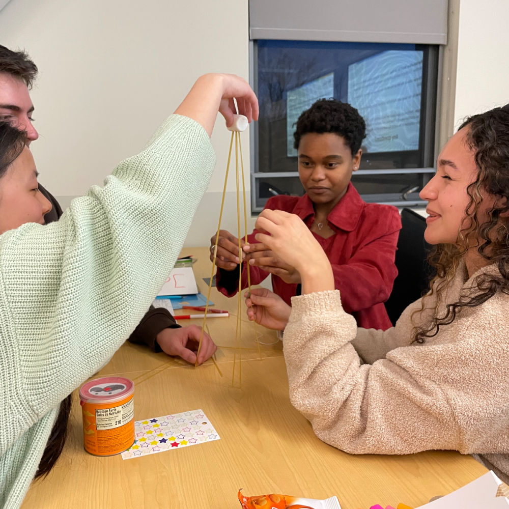 photo of a group of undergraduates collaborating on an innovation exercise