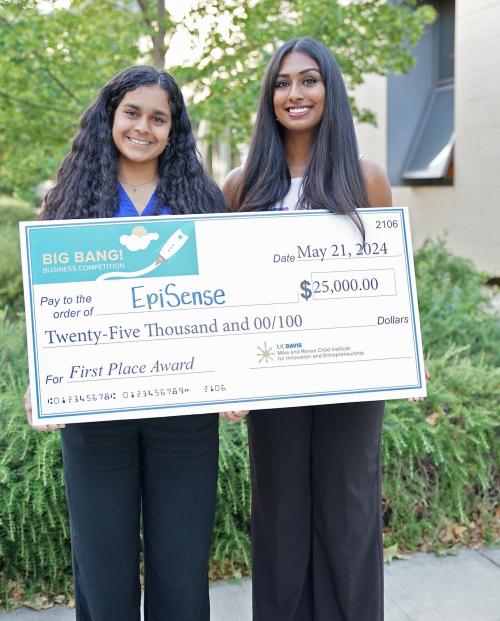EpiSense Team holding their $25,000 check
