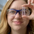 closeup of a woman student in lab 