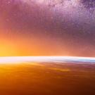 Banner photo: sun rising over earth, taken in space